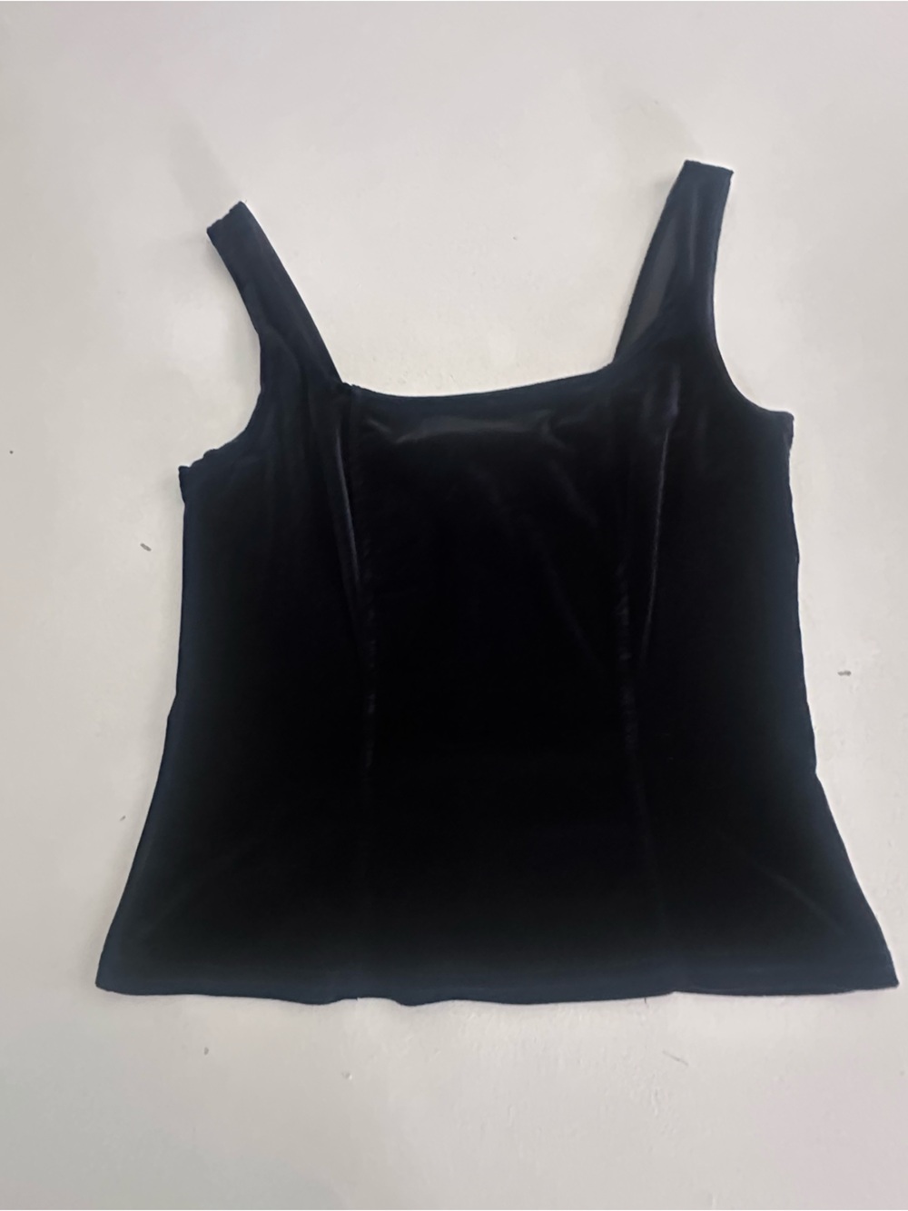 Vintage 90s Patty U.S.A. Black Velvet Corset-Style Tank Top - Size Small / Med